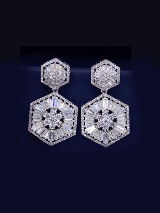 L.WIN Micro Pave Zircon Drop Cluster earring 0