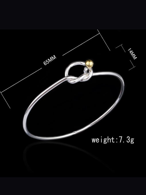 Ya Heng Simple Knot Silver Plated Copper Bangle 3