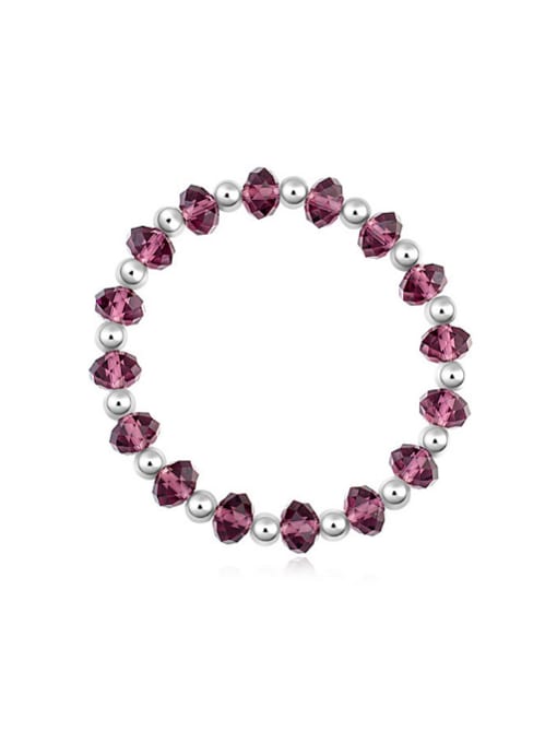 Purple Fashion austrian Crystals Little Beads Alloy Bracelet
