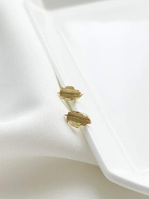 Boomer Cat Sterling Silver Gold leaf Ear Studs