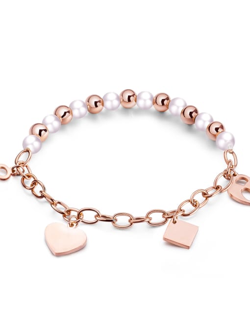 993 Rose Gold Stainless Steel With Rose Gold Plated With heart star Bracelets
