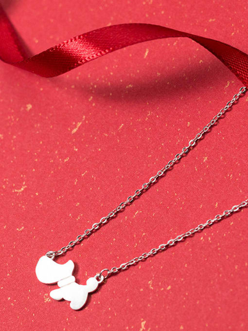 Rosh Lovely Cartoon Dog Shaped S925 Silver Necklace 1