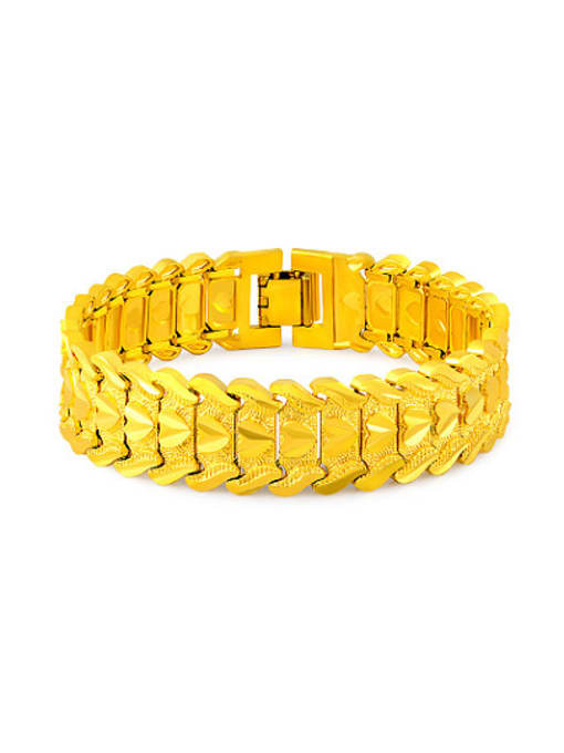 Yi Heng Da Exquisite 18K Gold Plated Geometric Shaped Copper Bracelet 0