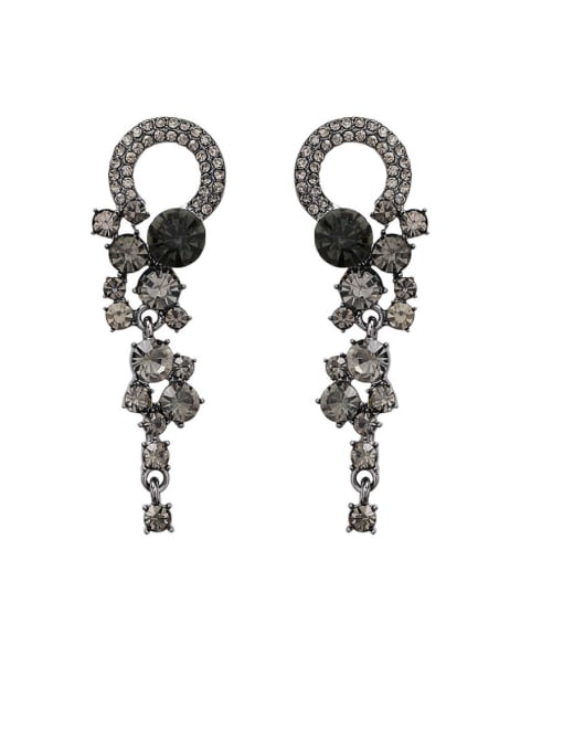 D gun black water drill ring Alloy With Platinum Plated Fashion Irregular Drop Earrings