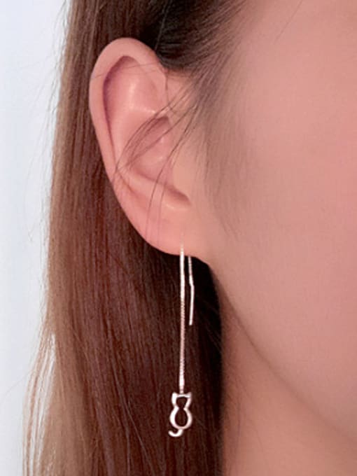 Peng Yuan Hollow Kitten Fish Bone Line threader earring 1