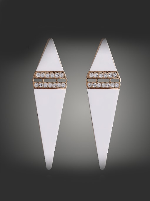 White Fashion Triangle Acrylic Cubic Rhinestones Alloy Ring