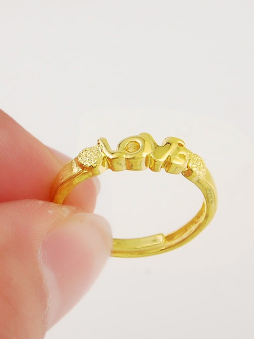 Yi Heng Da Creative Monogrammed Shaped 24K Gold Plated Copper Ring 2