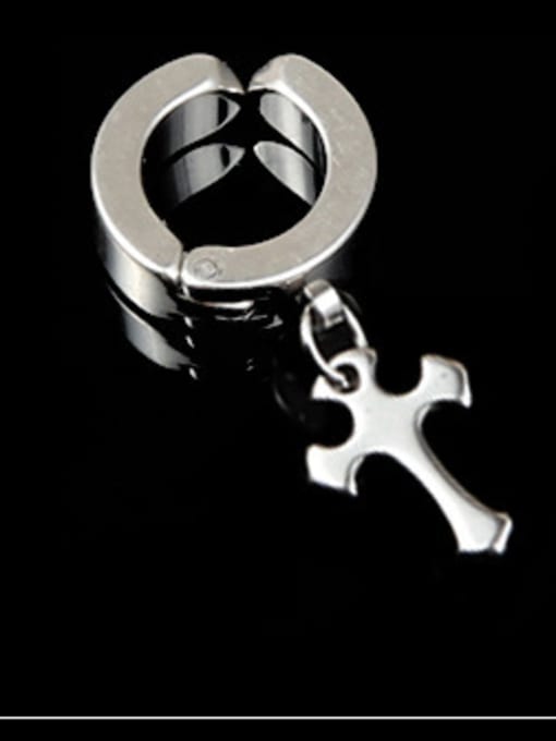 Section 3 Steel Cross Stainless Steel With Black Gun Plated Personality Cross Stud Earrings
