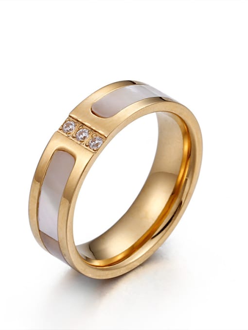 Golden Stainless Steel With 18k Gold Plated Trendy Rings