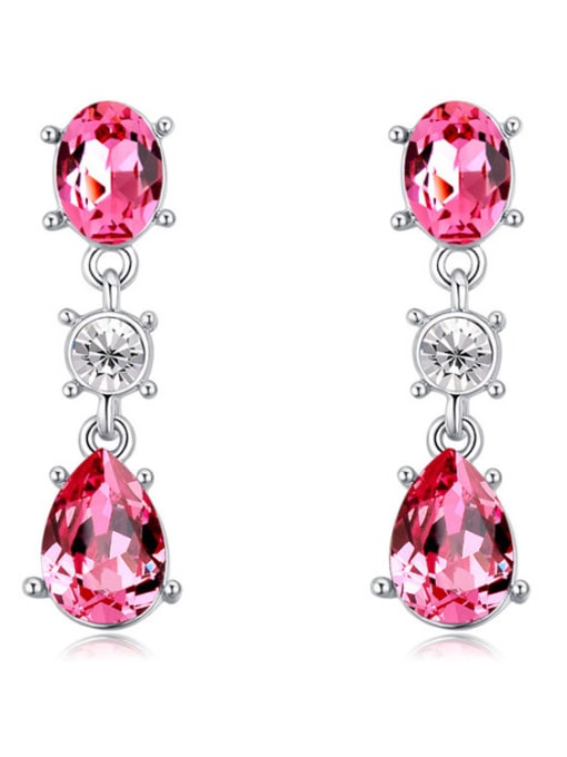 pink Fashion austrian Crystals Alloy Earrings