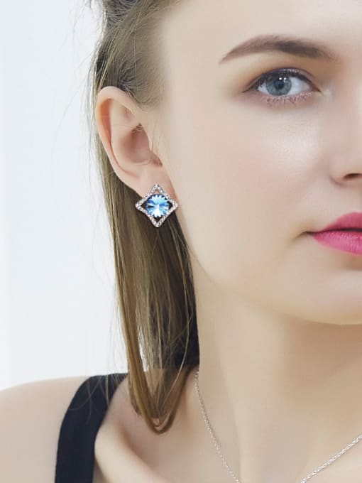 CEIDAI Blue austrian Crystal stud Earring 1