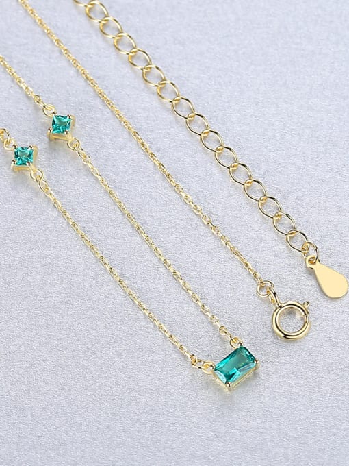 CCUI 925 Sterling Silver With Gold Plated Simplistic Geometric Necklaces 2