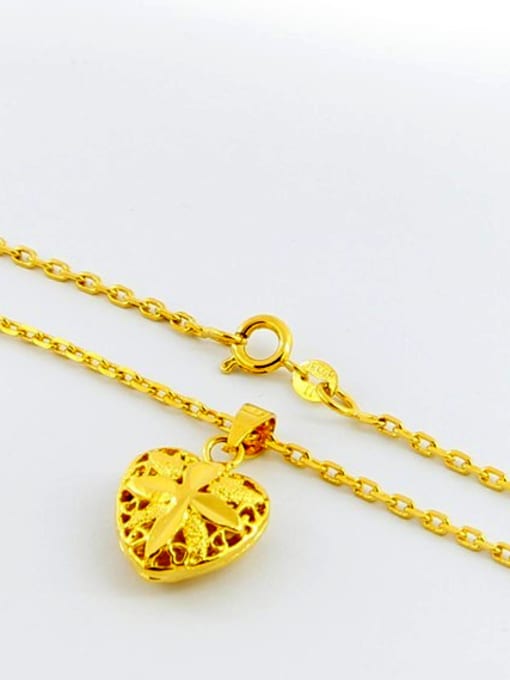 golden Elegant 24K Gold Plated Heart Shaped Copper Necklace