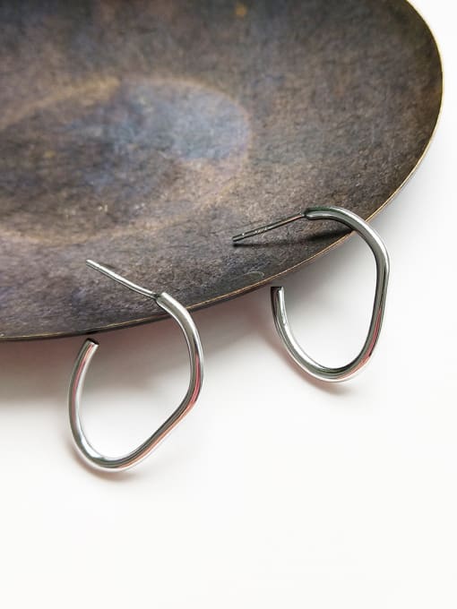 Boomer Cat Sterling Silver geometric minimalist studs earring 2