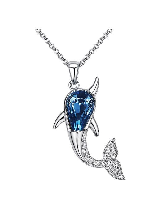CEIDAI Dolphin-shaped Crystal Necklace 0