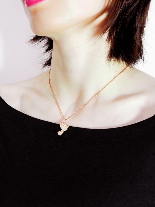 Open Sky Titanium With Rose Gold Plated Simplistic Insect Little Bird Necklaces 1