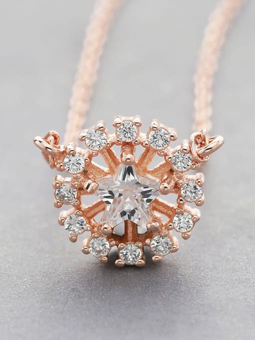 Rose Gold S925 Silver Flower Necklace