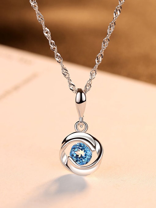 CCUI 925 Sterling Silver With Fashion Round Necklaces 2