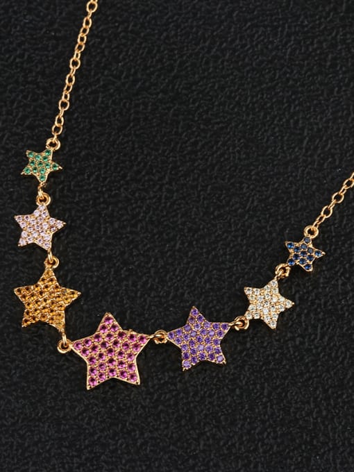 ROSS Copper With  Rhinestone Trendy Star Beaded Necklaces 2