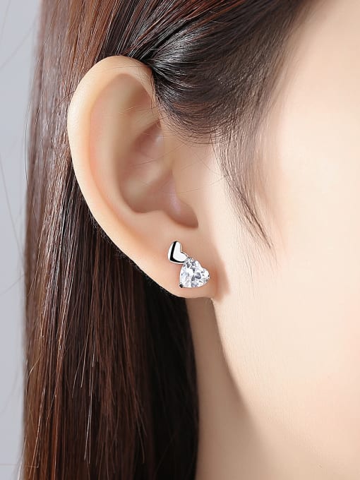 BLING SU Copper inlay AAA zircon simple love earrings 1