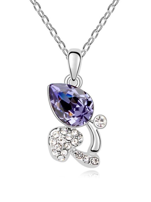 purple Austria was using austrian Elements Crystal Necklace Pendant Chain clavicle rose love