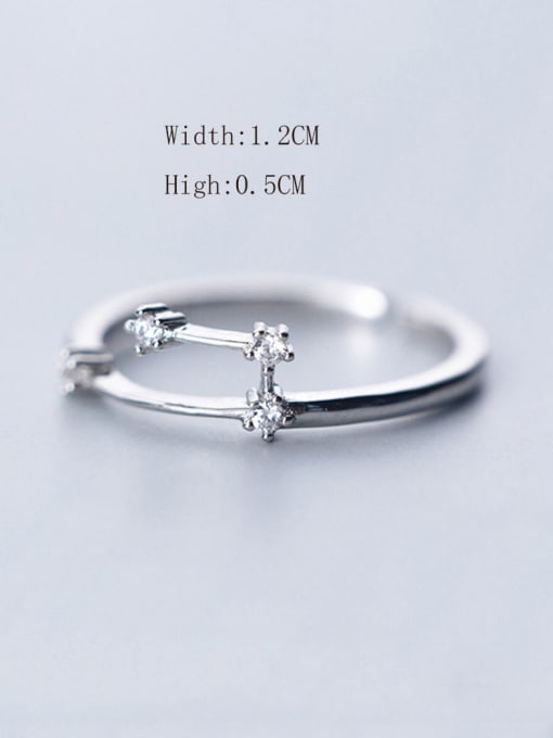 Taurus 925 Sterling Silver With Platinum Plated Simplistic Constellation Free size Rings