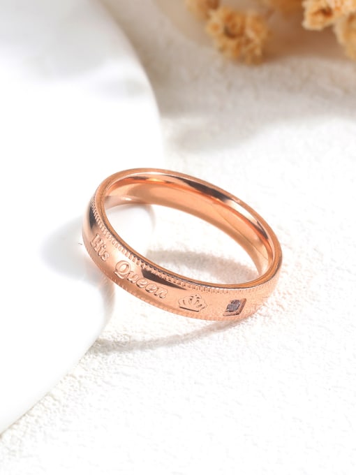Open Sky Stainless Steel With Rose Gold Plated Romantic Couple ring 1