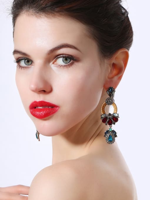 KM Retro Style Personality Party Long Drop Earrings 1