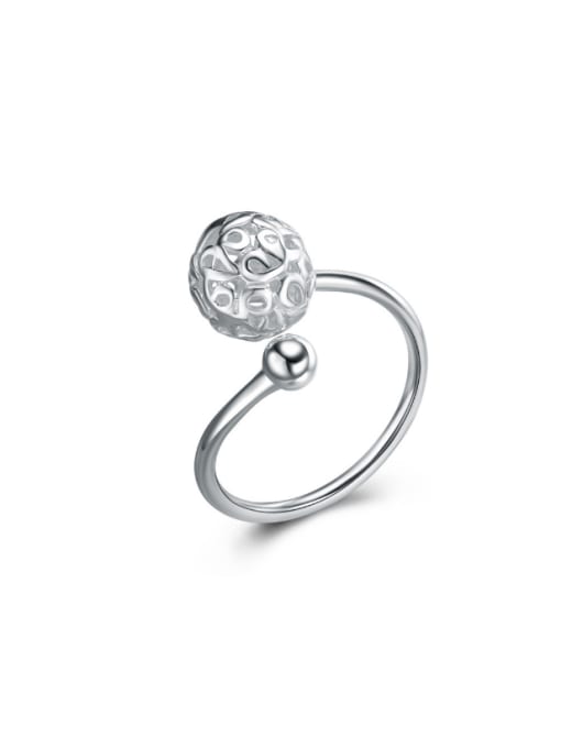 kwan Fresh Hollow Balls Silver Opening Ring 0