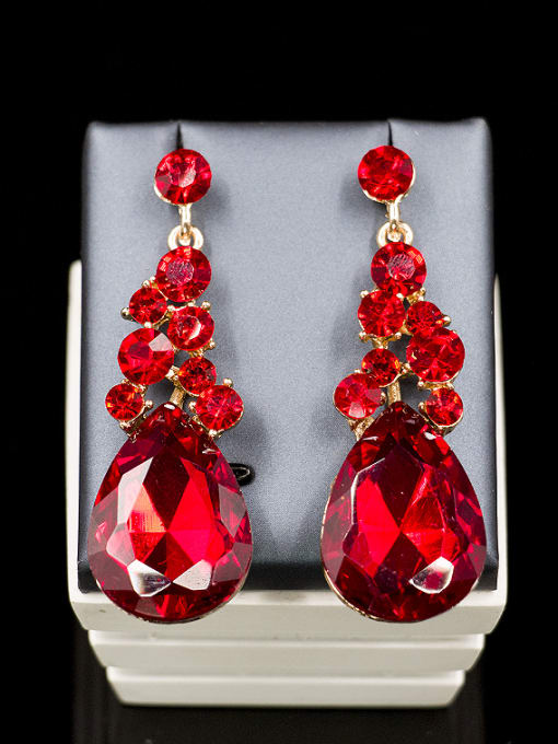 Lan Fu Statement Glass Rhinestones Two Pieces Jewelry Set 3