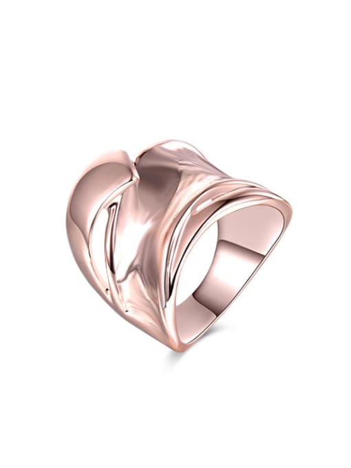 Ronaldo Unisex Geometric Shaped Rose Gold Plated Ring