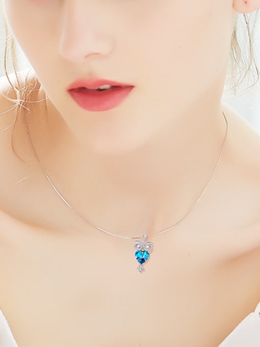 CEIDAI Fashion Little Owl austrian Crystal Zircon Necklace 1