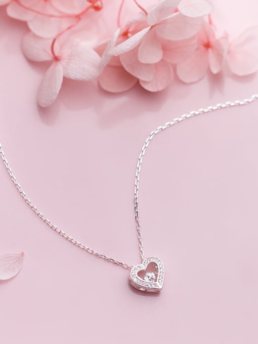 Rosh 925 Sterling Silver With Silver Plated Fashion Heart Necklaces 3
