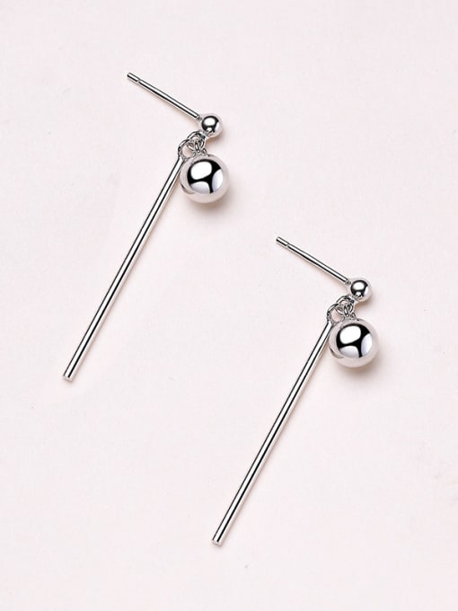 One Silver Elegant Ball Shaped Silver Stud Earrings 0