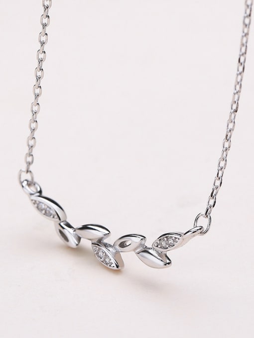 One Silver 925 Silver Leaf Necklace 1