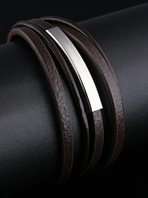 Open Sky Fashion Multi-band Artificial Leather Bracelet 2