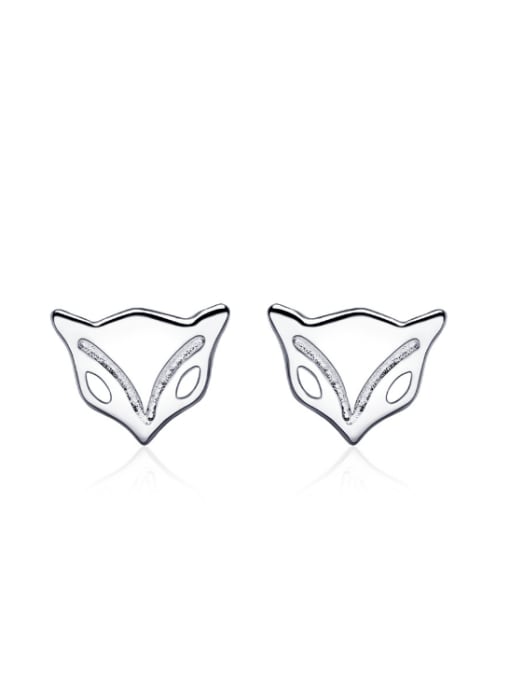 kwan Creative Fox Head Silver Stud Earrings 0