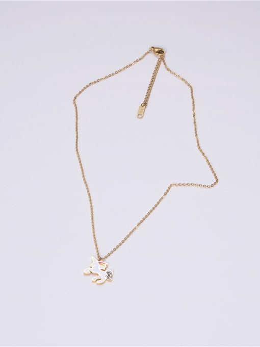 GROSE Titanium With Gold Plated Simplistic Horse Pendant Necklaces 1