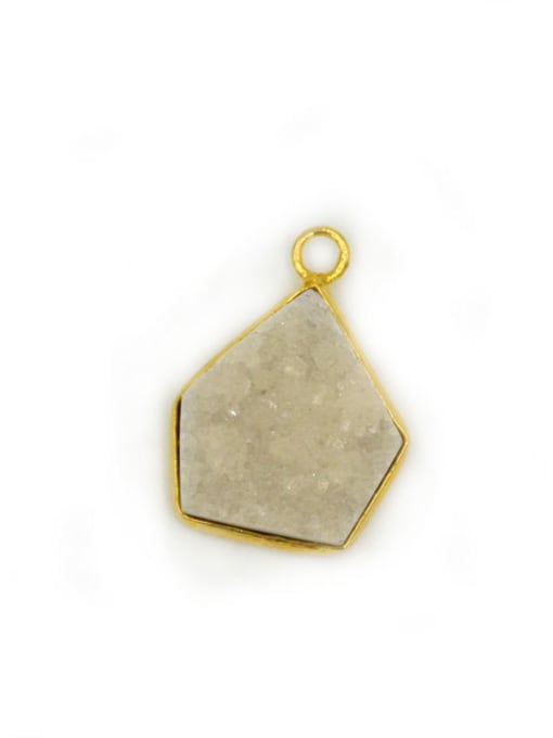 White Simple Pentagon-shaped Natural Crystal Pendant