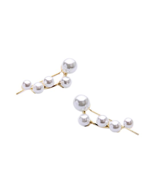 KM Alloy Artificial Pearls Symmetrical  stud Earring 2