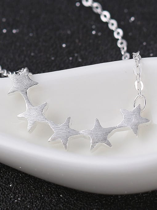 kwan Fashion Pentagram Silver Clavicle Necklace 1