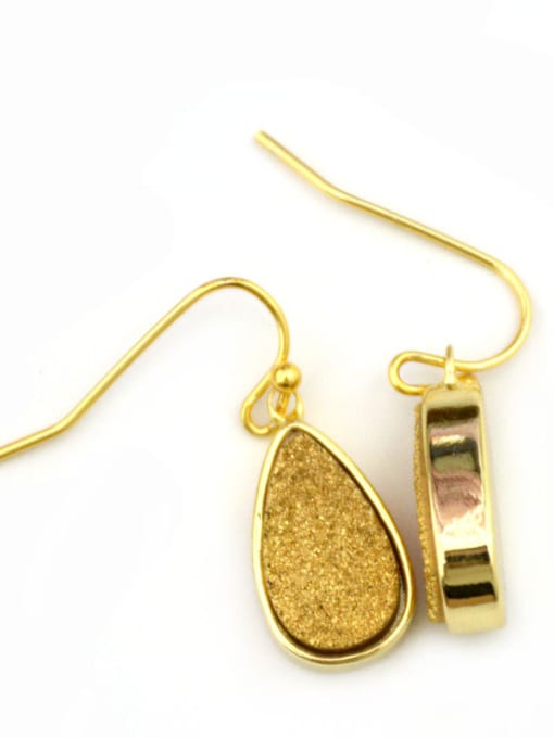 Tess Gold Plated Water Drop shaped Agate Stone Earrings 2