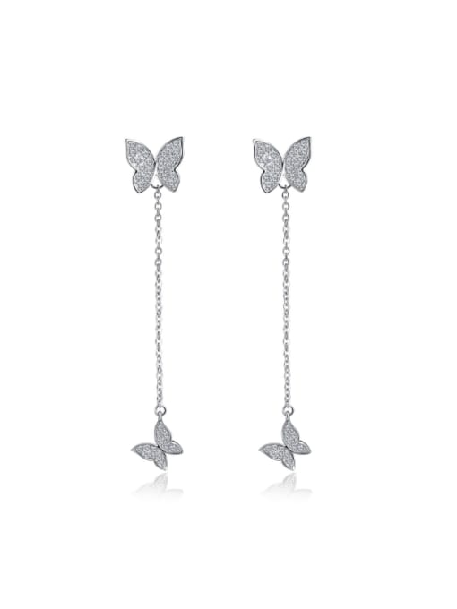 Open Sky Simple Butterflies Rhinestones Drop Earrings