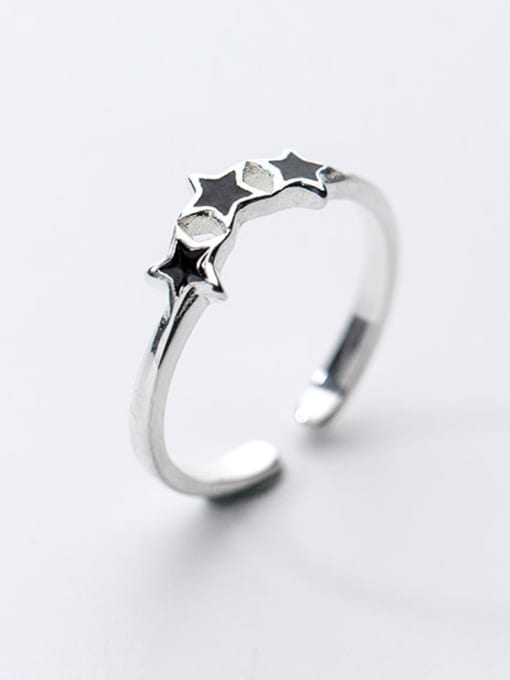 Rosh Exquisite Open Design Star Shaped Glue Silver Ring 0