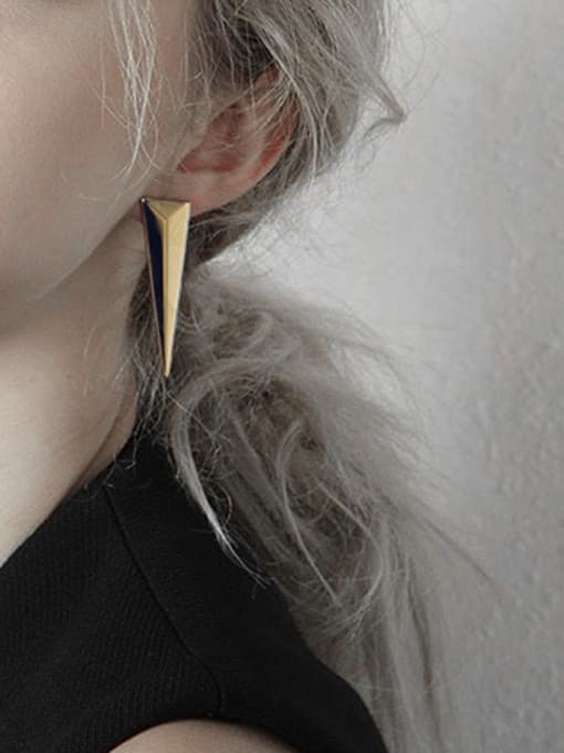 LI MUMU Trendy triangle stainless steel studs earring