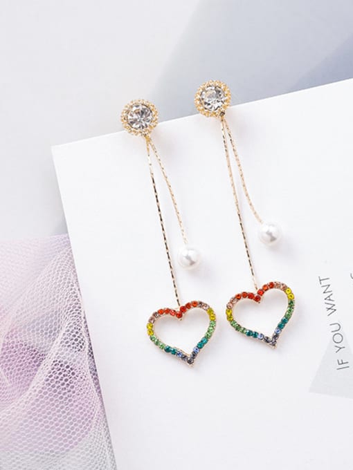 C Love tassels Alloy With Rose Gold Plated Fashion Irregular Stud Earrings