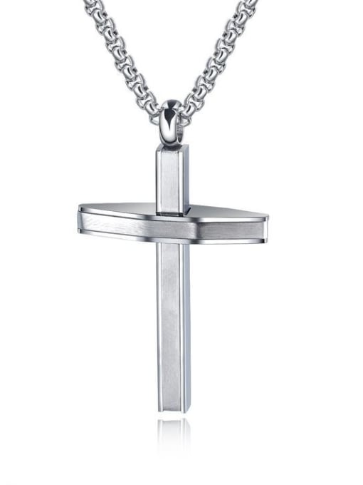 Open Sky Stainless Steel With Classic Cross Pendants 0