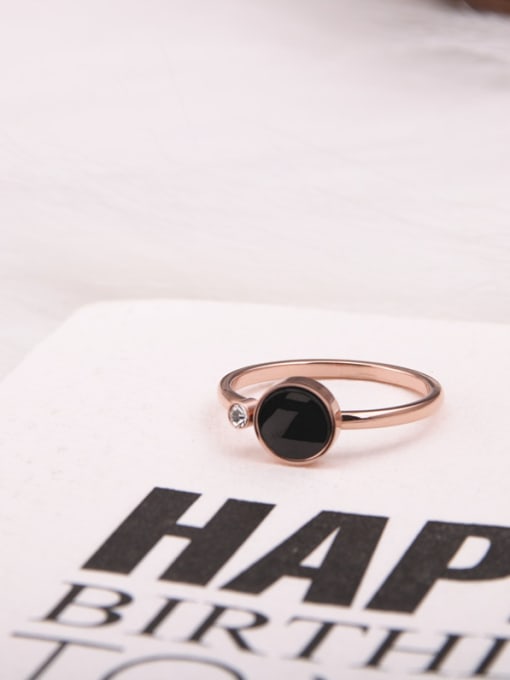 GROSE Titanium With Rose Gold Plated Simplistic Round Band Rings 2