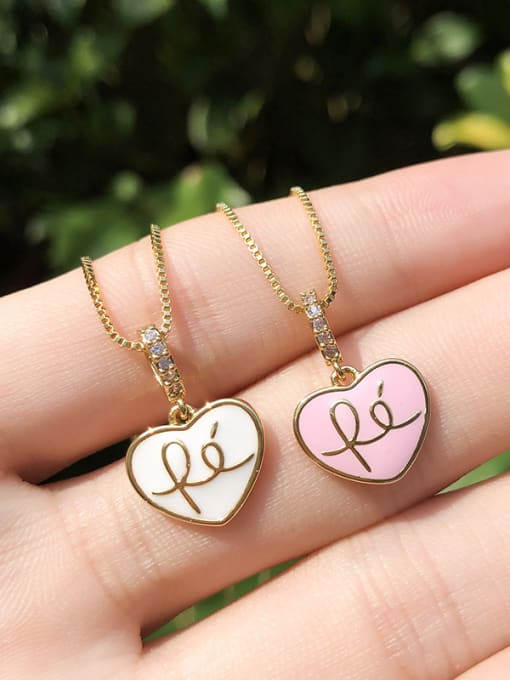 ROSS Copper With  Enamel Cute Heart Locket Necklace 2