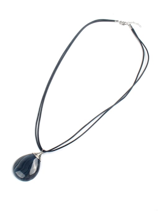 HN1871-A Water Drop Simple Double Chain Necklace